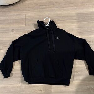 ALO Yoga Black Pullover with Logo